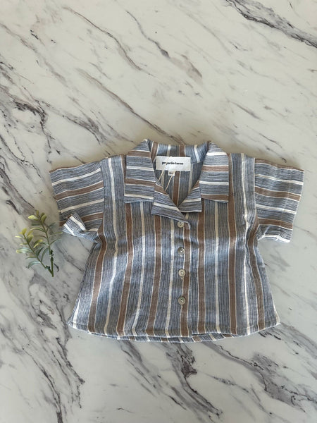 Pequeno Tocon Stripes Muslin Flap Shirt