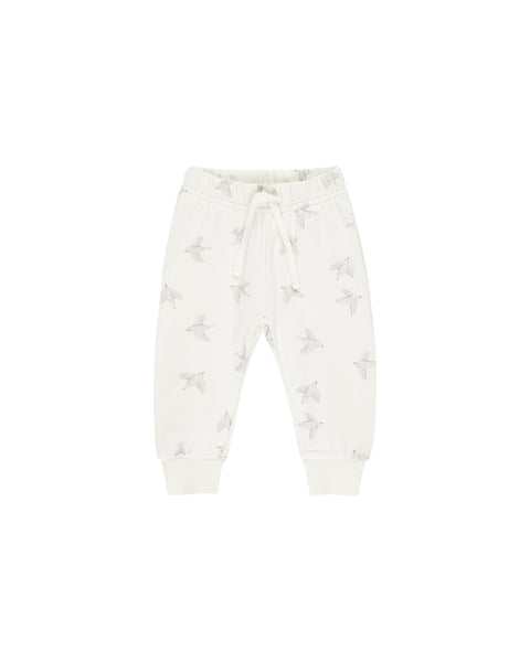 Quincy Mae Ivory Birds Relaxed Sweat Set