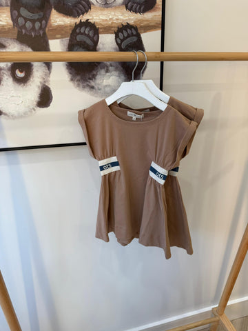 Birnham on the Sea Tan Logo Waisted Dress