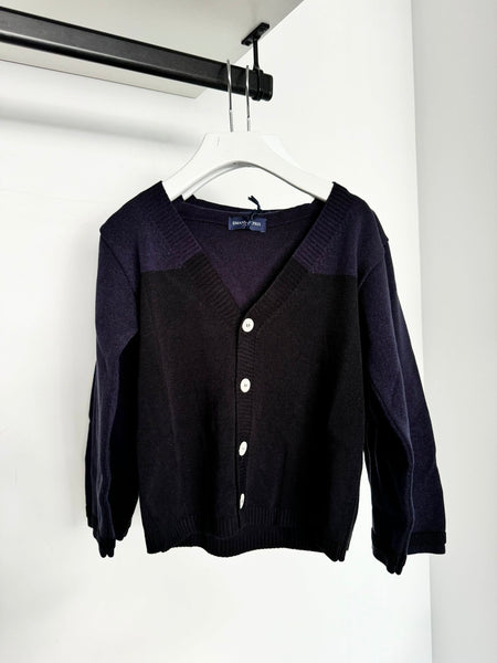 Emanuel Pris Nero & Navy Color Block Cardigan