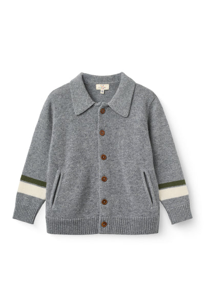 Copenhagen Colors Grey Melange Cashmere High School Cardigan