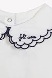 Tartine et Chocolat White with Navy Embroidered Body