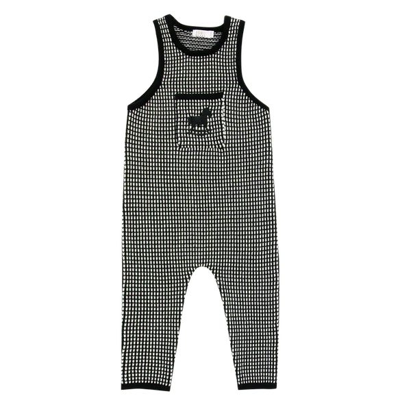 Coco Blanc Black/White Long Knit Romper