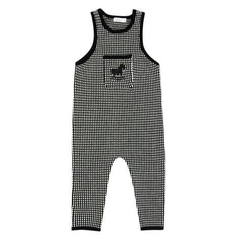 Coco Blanc Black/White Long Knit Romper