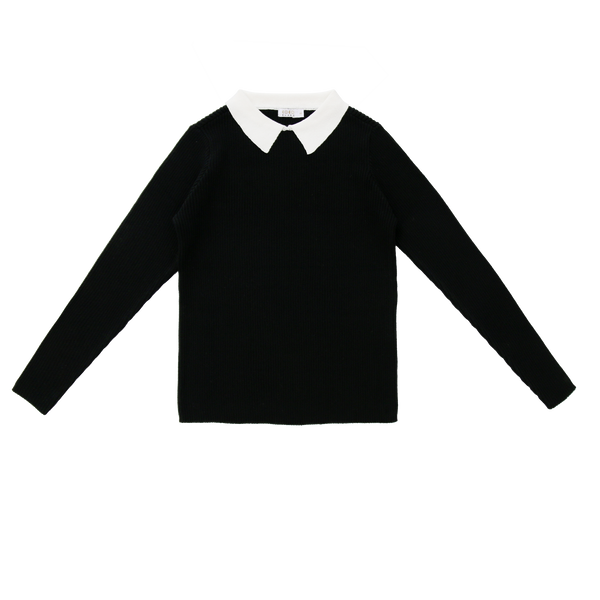 Coco Blanc Black Collared Sweater