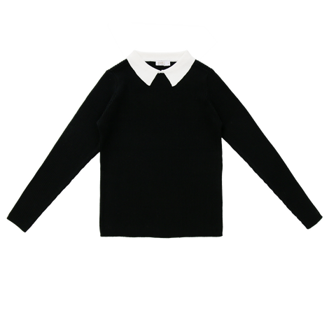 Coco Blanc Black Collared Sweater