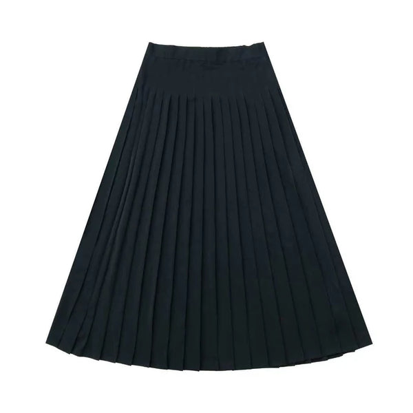 Coco Blanc Black Pleated Silk Skirt