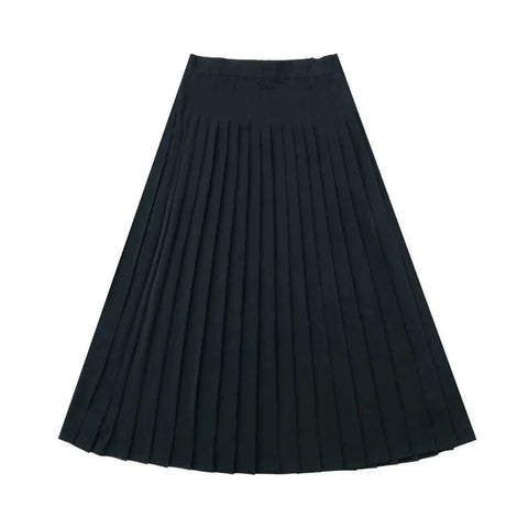Coco Blanc Black Pleated Silk Skirt