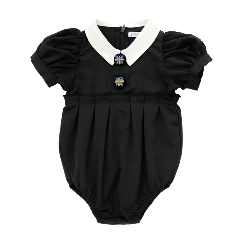 Coco Blanc Black Taffeta Romper