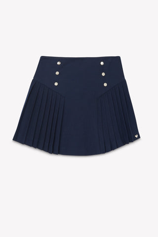 Tartine et Chocolat Marine Blue Jupea Pleated Skirt