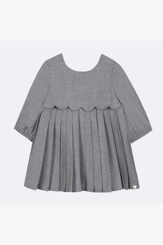 Tartine et Chocolat Medium Grey Pleated Dress