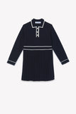 Tartine et Chocolat Marine Blue Collared Knit Dress