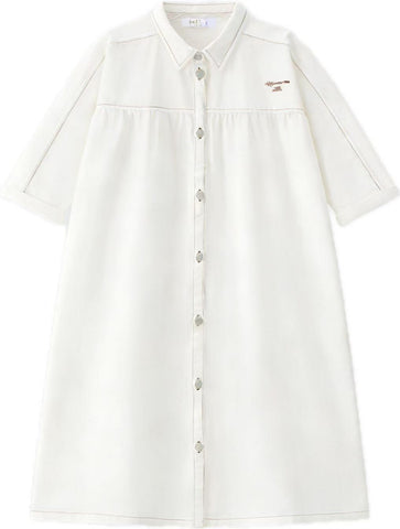 Coco Blanc White Denim 3/4 Sleeve Dress