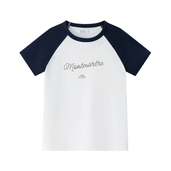 Coco Blanc White Short Sleeve Raglan Tee