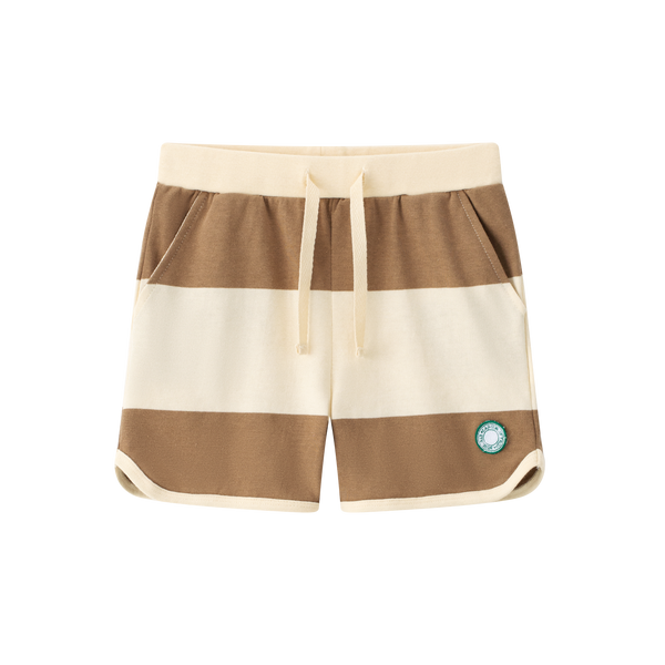 Coco Blanc Brown Striped Shorts