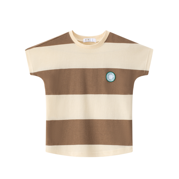 Coco Blanc Brown Stripe Boys Tee