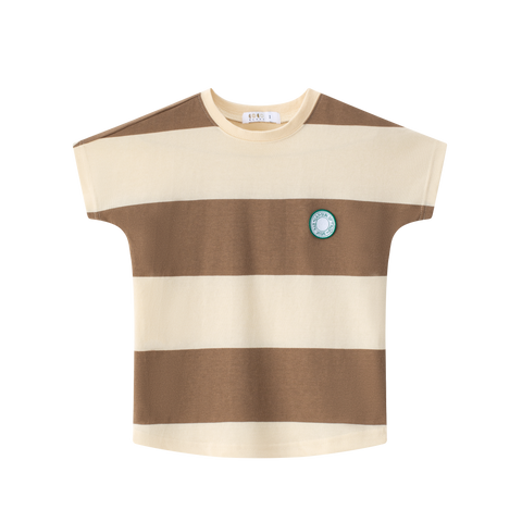 Coco Blanc Brown Stripe Boys Tee