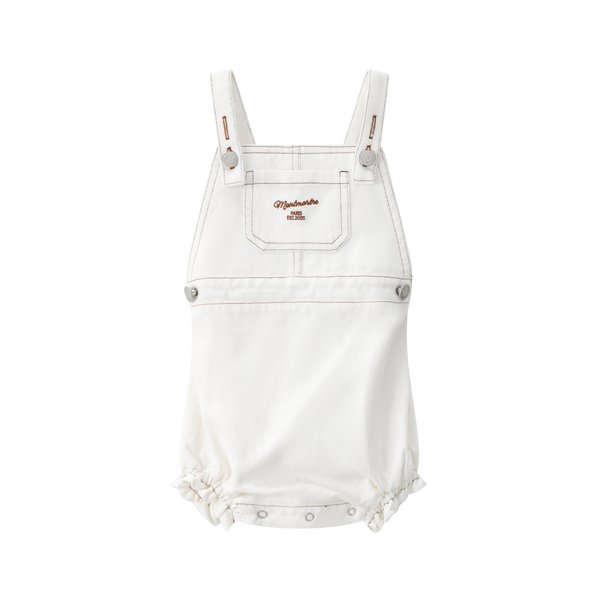 Coco Blanc White Denim Girls Romper