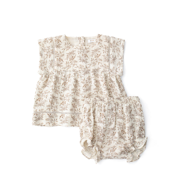 Coco Blanc Floral Bloomer Set