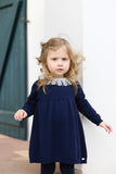 Tartine et Chocolat Marine Blue Dress with Collar