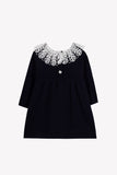 Tartine et Chocolat Marine Blue Dress with Collar