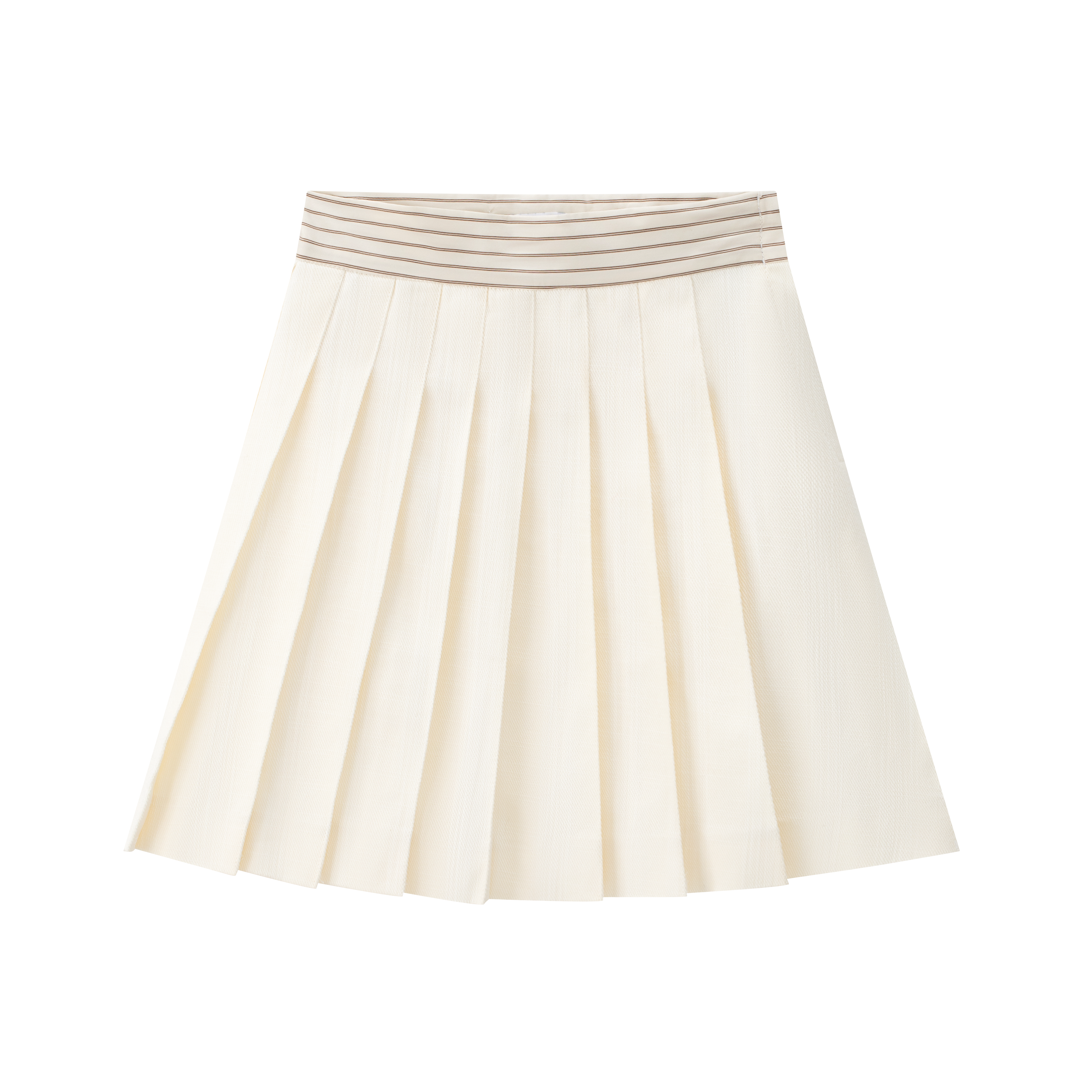 Coco Blanc Cream Pleated Striped Waist Skirt – Panda and Cub Coco Blanc Cream Pleated Striped Waist Skirt – Panda and Cub