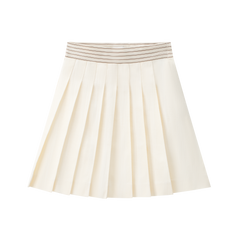 Coco Blanc Cream Pleated Striped Waist Skirt – Panda and Cub