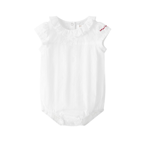 Coco Blanc White Ruffle Collar Romper