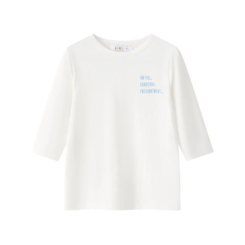 Coco Blanc White 3/4 Sleeve Tee