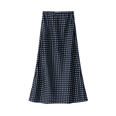 Coco Blanc Navy Polka Dot Slip Skirt
