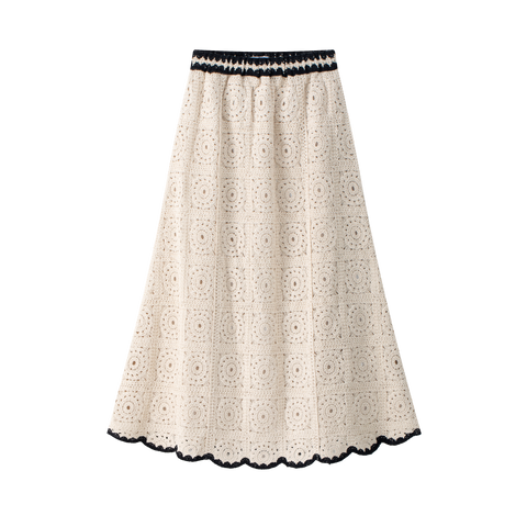 Coco Blanc Cream Crochet Skirt