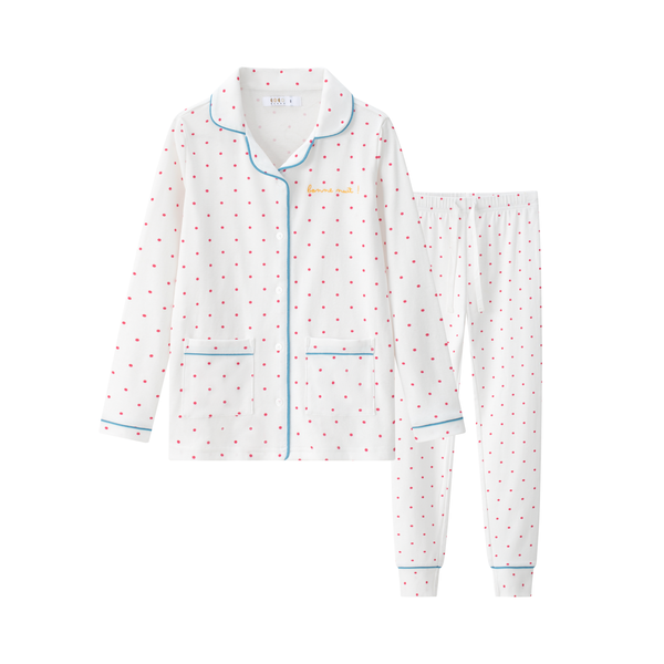 Coco Blanc Pink Polka Dot Long PJ
