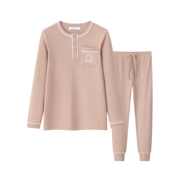 Coco Blanc Pink Henley PJ
