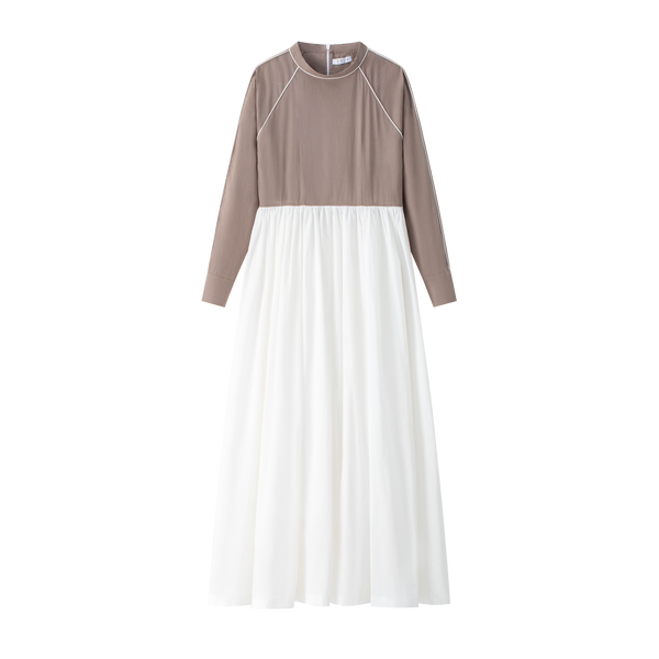 Coco Blanc Taupe Two Tone Dress
