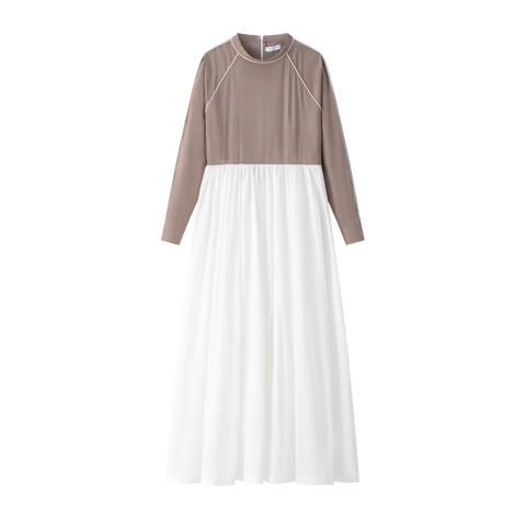 Coco Blanc Taupe Two Tone Dress