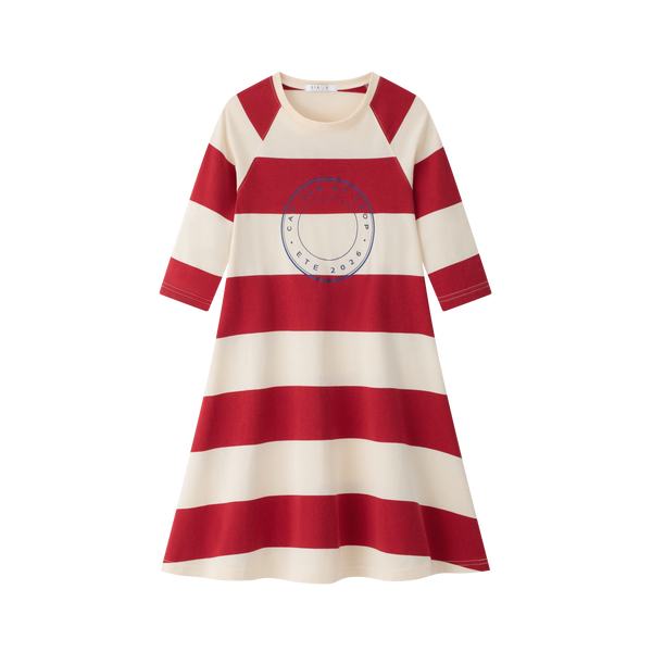 Coco Blanc Red Stripe A-line Dress