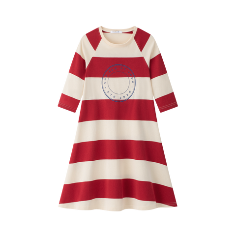 Coco Blanc Red Stripe A-line Dress