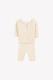 Tartine et Chocolat Pearl Ruffle Collar Knit Set