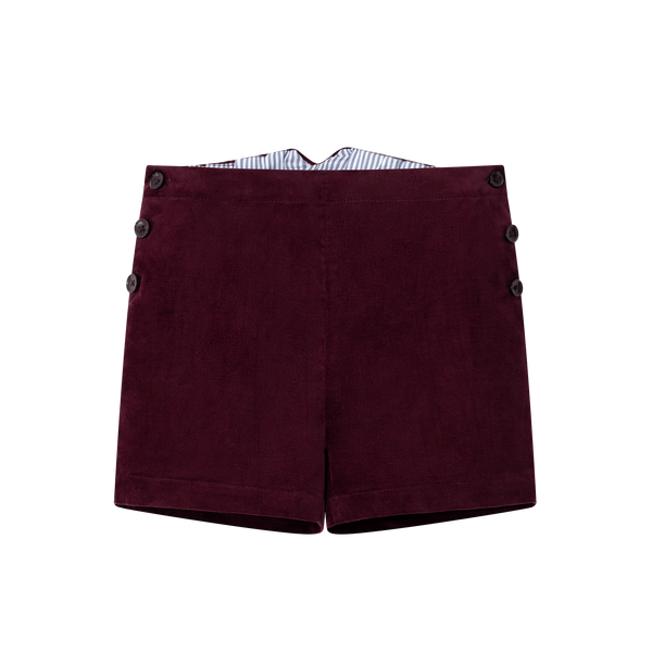 Coco Blanc Burgundy Double Breasted Shorts