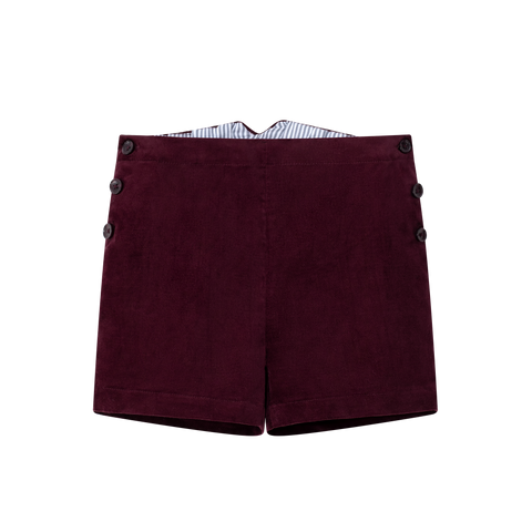 Coco Blanc Burgundy Double Breasted Shorts