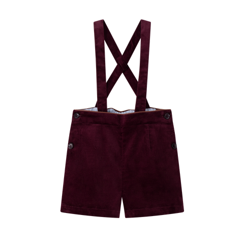 Coco Blanc Burgundy Suspender Shorts