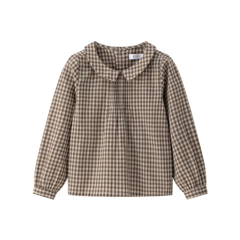 Coco Blanc Camel Gingaham Peter Pan Shirt
