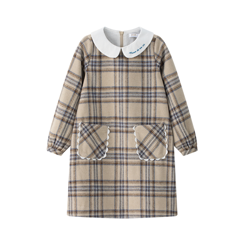 Coco Blanc Blue Plaid A-line Dress