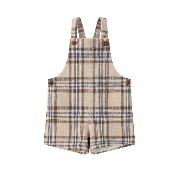 Coco Blanc Blue Plaid Overalls