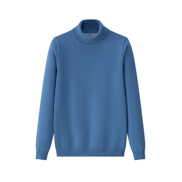 Coco Blanc Blue Fine Knit Turtleneck