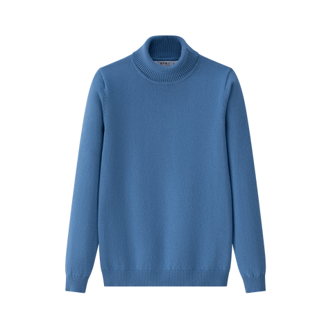Coco Blanc Blue Fine Knit Turtleneck