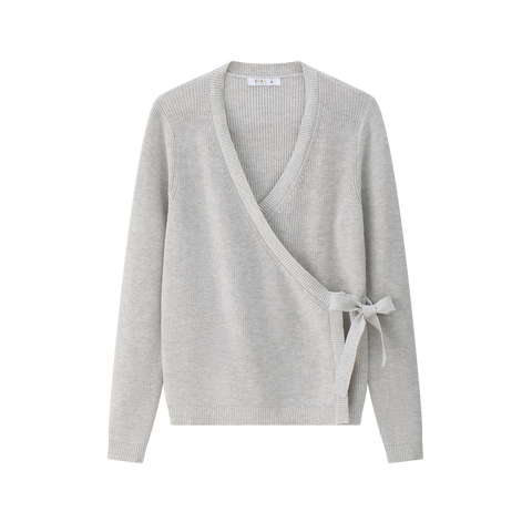 Coco Blanc Marled Grey Wrap Sweater