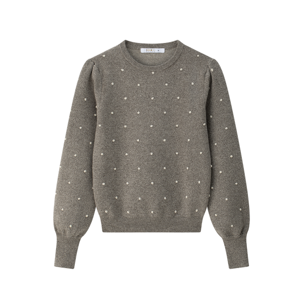 Coco Blanc Cream Crew Dots Sweater