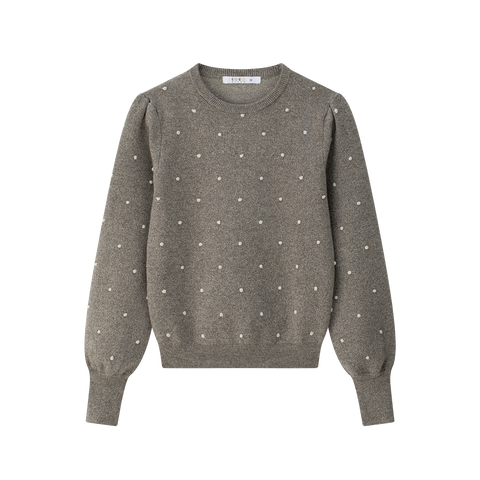 Coco Blanc Cream Crew Dots Sweater