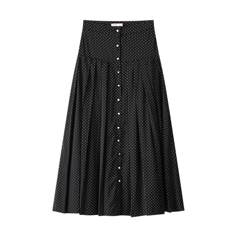Coco Blanc Black/White Polka Dot Pleated Skirt